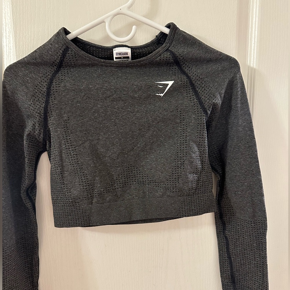 Gymshark Charcoal Long Sleeve Crop Top
